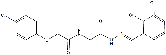 2-(4-chlorophenoxy)-N-{2-[2-(2,3-dichlorobenzylidene)hydrazino]-2-oxoethyl}acetamide Struktur