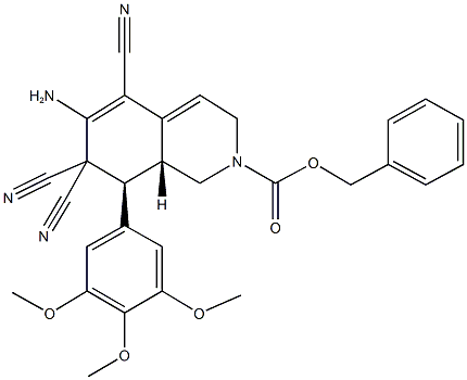 benzyl 6-amino-5,7,7-tricyano-8-(3,4,5-trimethoxyphenyl)-3,7,8,8a-tetrahydro-2(1H)-isoquinolinecarboxylate Struktur