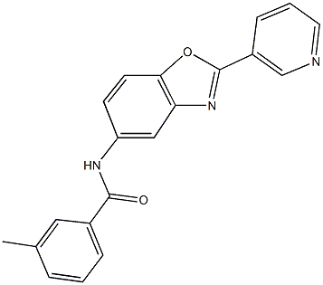 3-methyl-N-[2-(3-pyridinyl)-1,3-benzoxazol-5-yl]benzamide Struktur