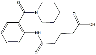 5-oxo-5-[2-(1-piperidinylcarbonyl)anilino]pentanoic acid Struktur