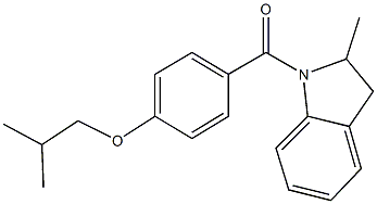 isobutyl 4-[(2-methyl-2,3-dihydro-1H-indol-1-yl)carbonyl]phenyl ether Struktur