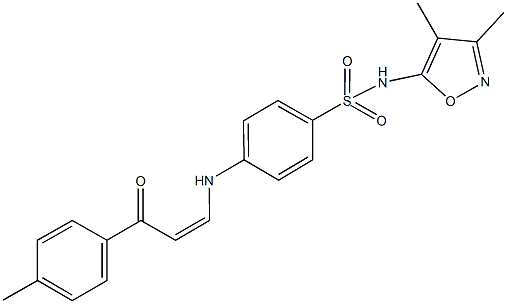 N-(3,4-dimethyl-5-isoxazolyl)-4-{[3-(4-methylphenyl)-3-oxo-1-propenyl]amino}benzenesulfonamide Struktur