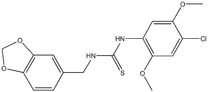 N-(1,3-benzodioxol-5-ylmethyl)-N'-(4-chloro-2,5-dimethoxyphenyl)thiourea Struktur