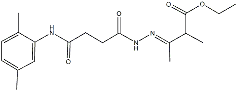 ethyl 3-{[4-(2,5-dimethylanilino)-4-oxobutanoyl]hydrazono}-2-methylbutanoate Struktur