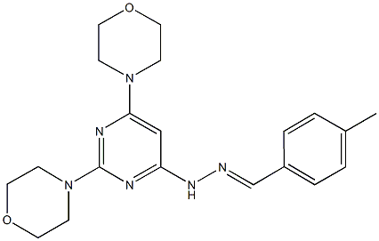 4-methylbenzaldehyde (2,6-dimorpholin-4-ylpyrimidin-4-yl)hydrazone Struktur