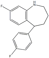 8-fluoro-5-(4-fluorophenyl)-2,3,4,5-tetrahydro-1H-1-benzazepine Struktur