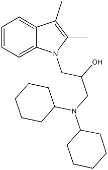 1-(dicyclohexylamino)-3-(2,3-dimethyl-1H-indol-1-yl)-2-propanol Struktur