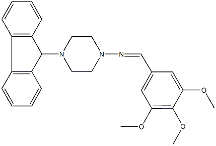 4-(9H-fluoren-9-yl)-N-(3,4,5-trimethoxybenzylidene)-1-piperazinamine Struktur