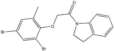 2,4-dibromo-6-methylphenyl 2-(2,3-dihydro-1H-indol-1-yl)-2-oxoethyl ether Struktur