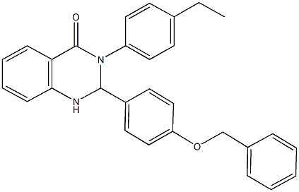 2-[4-(benzyloxy)phenyl]-3-(4-ethylphenyl)-2,3-dihydro-4(1H)-quinazolinone Struktur