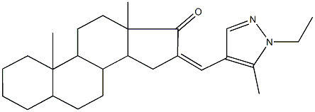 16-[(1-ethyl-5-methyl-1H-pyrazol-4-yl)methylene]androstan-17-one Struktur