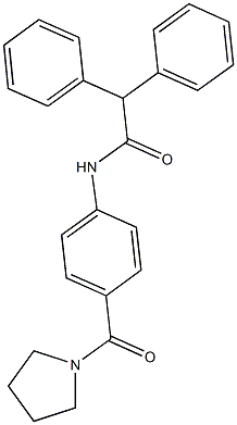 2,2-diphenyl-N-[4-(1-pyrrolidinylcarbonyl)phenyl]acetamide Struktur