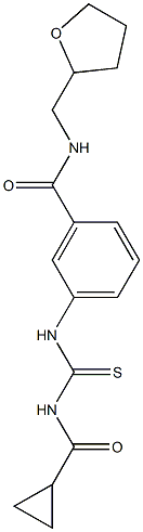 3-({[(cyclopropylcarbonyl)amino]carbothioyl}amino)-N-(tetrahydro-2-furanylmethyl)benzamide Struktur