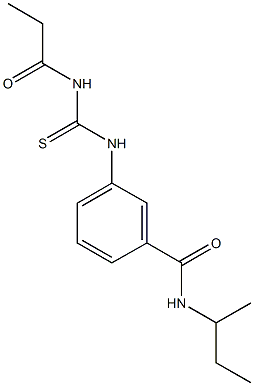 N-(sec-butyl)-3-{[(propionylamino)carbothioyl]amino}benzamide Struktur