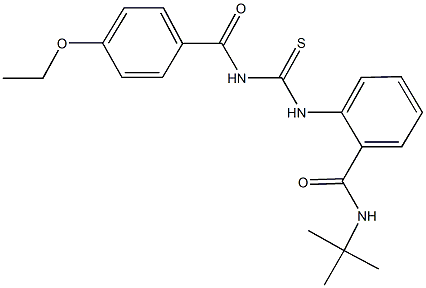 N-(tert-butyl)-2-({[(4-ethoxybenzoyl)amino]carbothioyl}amino)benzamide Struktur