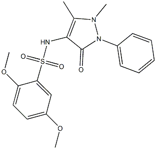 N-(1,5-dimethyl-3-oxo-2-phenyl-2,3-dihydro-1H-pyrazol-4-yl)-2,5-dimethoxybenzenesulfonamide Struktur