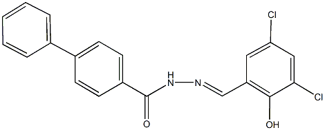 N'-(3,5-dichloro-2-hydroxybenzylidene)[1,1'-biphenyl]-4-carbohydrazide Struktur