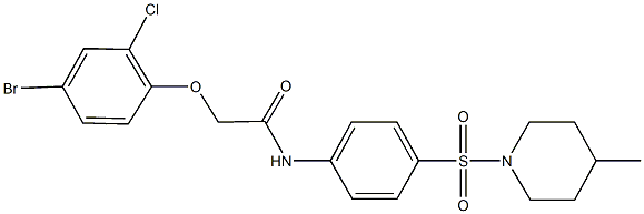 2-(4-bromo-2-chlorophenoxy)-N-{4-[(4-methylpiperidin-1-yl)sulfonyl]phenyl}acetamide Struktur