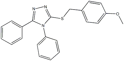 4-{[(4,5-diphenyl-4H-1,2,4-triazol-3-yl)sulfanyl]methyl}phenyl methyl ether Struktur