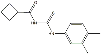 N-(cyclobutylcarbonyl)-N'-(3,4-dimethylphenyl)thiourea Struktur