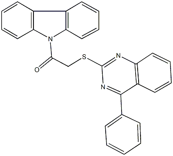 9-{[(4-phenyl-2-quinazolinyl)sulfanyl]acetyl}-9H-carbazole Struktur