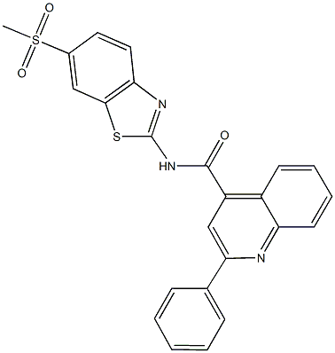 N-[6-(methylsulfonyl)-1,3-benzothiazol-2-yl]-2-phenyl-4-quinolinecarboxamide Struktur