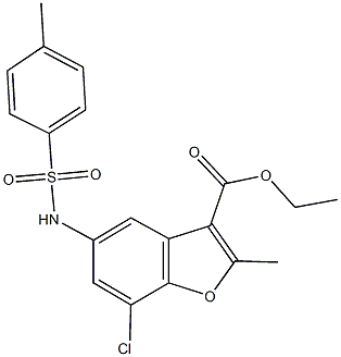 ethyl 7-chloro-2-methyl-5-{[(4-methylphenyl)sulfonyl]amino}-1-benzofuran-3-carboxylate Struktur