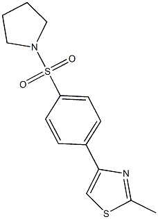 2-methyl-4-[4-(1-pyrrolidinylsulfonyl)phenyl]-1,3-thiazole Struktur