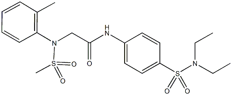 N-{4-[(diethylamino)sulfonyl]phenyl}-2-[2-methyl(methylsulfonyl)anilino]acetamide Struktur