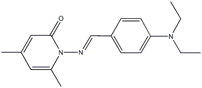 1-{[4-(diethylamino)benzylidene]amino}-4,6-dimethyl-2(1H)-pyridinone Struktur