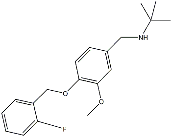 N-(tert-butyl)-N-{4-[(2-fluorobenzyl)oxy]-3-methoxybenzyl}amine Struktur