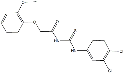 N-(3,4-dichlorophenyl)-N'-[(2-methoxyphenoxy)acetyl]thiourea Struktur