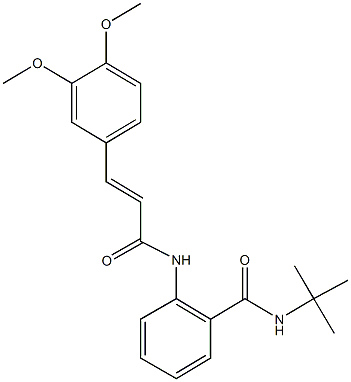 N-(tert-butyl)-2-{[3-(3,4-dimethoxyphenyl)acryloyl]amino}benzamide Struktur