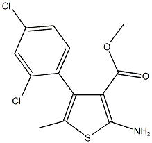 methyl 2-amino-4-(2,4-dichlorophenyl)-5-methyl-3-thiophenecarboxylate Struktur