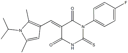 1-(4-fluorophenyl)-5-[(1-isopropyl-2,5-dimethyl-1H-pyrrol-3-yl)methylene]-2-thioxodihydropyrimidine-4,6(1H,5H)-dione Struktur