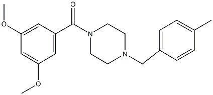 1-(3,5-dimethoxybenzoyl)-4-(4-methylbenzyl)piperazine Struktur