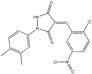 4-{2-chloro-5-nitrobenzylidene}-1-(3,4-dimethylphenyl)-3,5-pyrazolidinedione Struktur