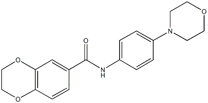 N-[4-(4-morpholinyl)phenyl]-2,3-dihydro-1,4-benzodioxine-6-carboxamide Struktur