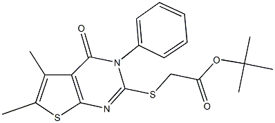 tert-butyl [(5,6-dimethyl-4-oxo-3-phenyl-3,4-dihydrothieno[2,3-d]pyrimidin-2-yl)sulfanyl]acetate Struktur