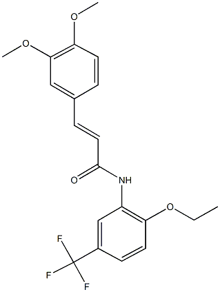 3-(3,4-dimethoxyphenyl)-N-[2-ethoxy-5-(trifluoromethyl)phenyl]acrylamide Struktur