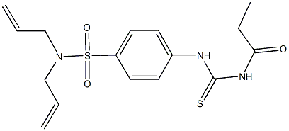 N,N-diallyl-4-{[(propionylamino)carbothioyl]amino}benzenesulfonamide Struktur