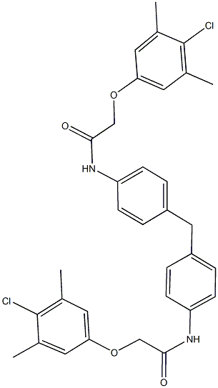 2-(4-chloro-3,5-dimethylphenoxy)-N-[4-(4-{[(4-chloro-3,5-dimethylphenoxy)acetyl]amino}benzyl)phenyl]acetamide Structure