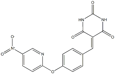 5-[4-({5-nitro-2-pyridinyl}oxy)benzylidene]-2,4,6(1H,3H,5H)-pyrimidinetrione Struktur