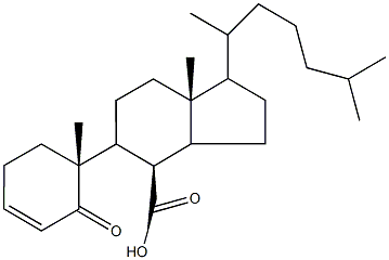 1-(1,5-dimethylhexyl)-7a-methyl-5-(1-methyl-2-oxo-3-cyclohexen-1-yl)octahydro-1H-indene-4-carboxylic acid Struktur