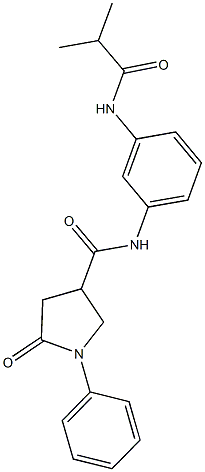 N-[3-(isobutyrylamino)phenyl]-5-oxo-1-phenyl-3-pyrrolidinecarboxamide Struktur