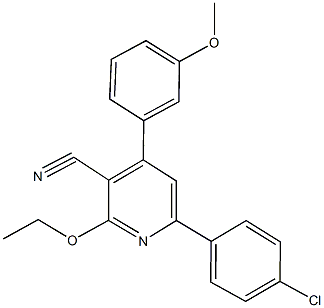 6-(4-chlorophenyl)-2-ethoxy-4-(3-methoxyphenyl)nicotinonitrile Struktur