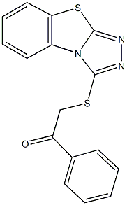 1-phenyl-2-([1,2,4]triazolo[3,4-b][1,3]benzothiazol-3-ylsulfanyl)ethanone Struktur