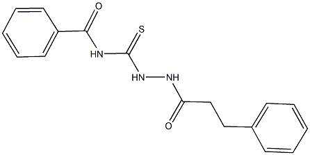 N-{[2-(3-phenylpropanoyl)hydrazino]carbothioyl}benzamide Struktur