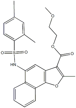 2-methoxyethyl 5-{[(2,4-dimethylphenyl)sulfonyl]amino}-2-methylnaphtho[1,2-b]furan-3-carboxylate Struktur