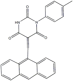 5-(9-anthrylmethylene)-1-(4-methylphenyl)-2,4,6(1H,3H,5H)-pyrimidinetrione Struktur